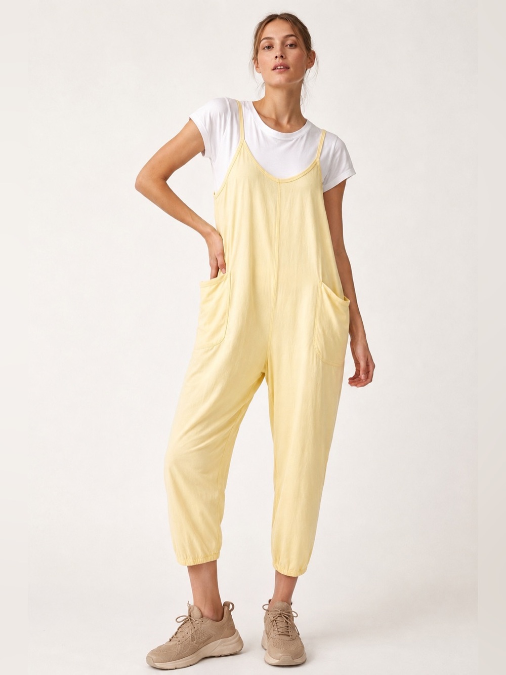SUNDRY Sleeveless Pant Jumpsuit Large Relaxed Cotton